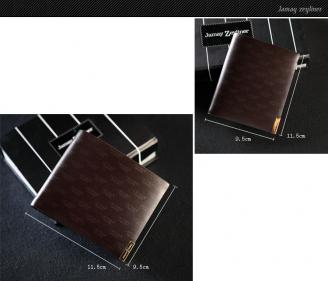 【FREE SHIPPING】JAMAY ZEYLINER Genuine Cow Leather Men Short Wallet Purse Coffee