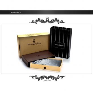 【FREE SHIPPING】JAMAY ZEYLINERCowhide long black purse genuine leather wallets notecase 