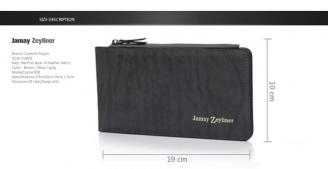 【FREE SHIPPING】JAMAY ZEYLINER Real leather Male long design zipper wallet 2013 new