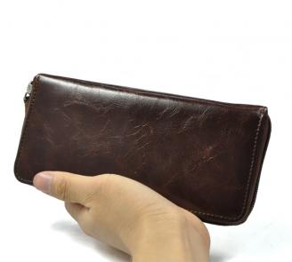 【FREE SHIPPING】LIAMS High quality Zipper Leather Purse