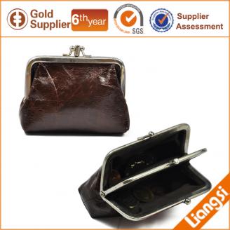 【FREE SHIPPING】LIAMS Hasp lady wallet metal buckle coin purse