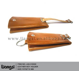 【FREE SHIPPING】LIAMS fashion genuine leather brown key pouch