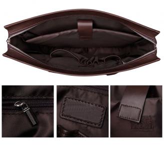 【FREE SHIPPING】LIAMS brown leather laptop bags with shoulder strap