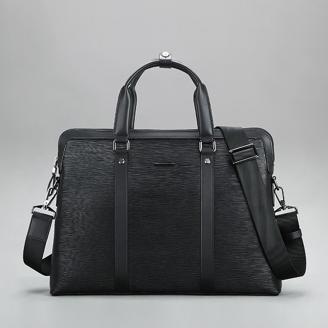 【FREE SHIPPING】Liams men brand leather briefcase with shoulder strap